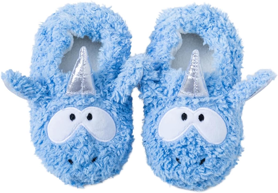 Toddler Boys Slippers Cartoon Cute Animals Plush Warm Home Shoes