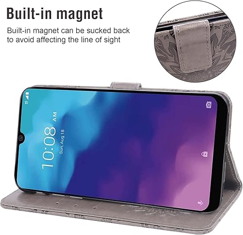 Miniatura 3 de Asuwish Funda para teléfono ZTE Blade A5 2020 con protector de pantalla de vidrio templado y funda delgada de piel de girasol, soporte para