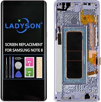 Original For Samsung Galaxy Note 8 LCD Screen Replacement For Note 8 2017 N950 SM-N9500 N950F/DS/W/U LCD Display Touch Sensor Glass Panel Digitizer Assembly Repair Parts Kit (Blue with Frame)
