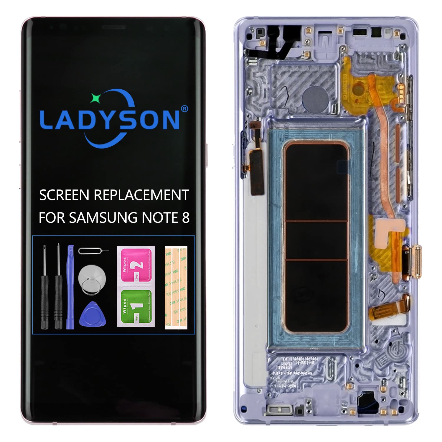 Original For Samsung Galaxy Note 8 LCD Screen Replacement For Note 8 2017 N950 SM-N9500 N950F/DS/W/U LCD Display Touch Sensor Glass Panel Digitizer Assembly Repair Parts Kit (Blue with Frame)