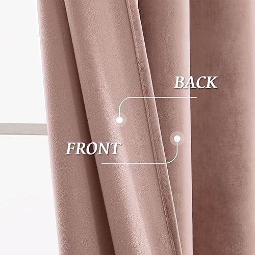 Miniatura 87 de RYB HOME Cortinas de terciopelo súper lujosas con diseño de bolsillo para barra, cortinas de privacidad con aislamiento térmico para oscurecer