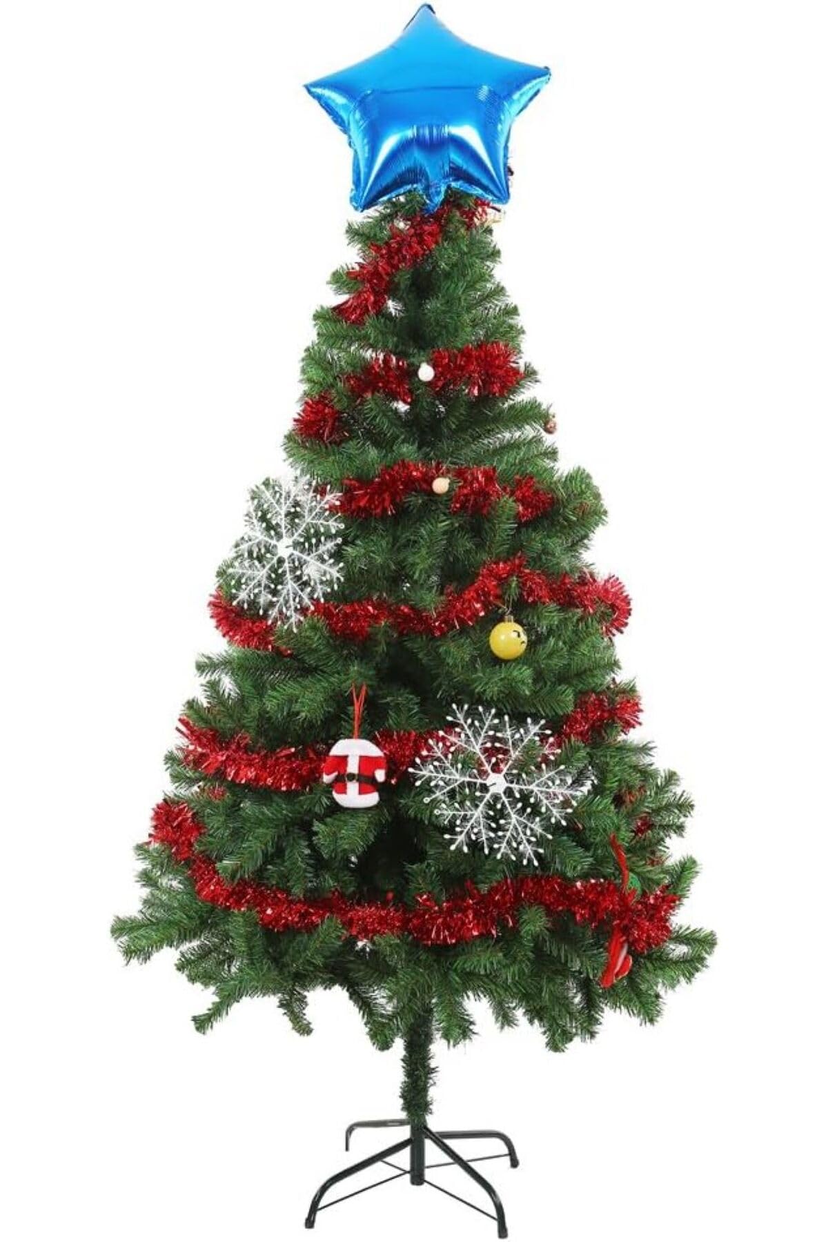 Yenigeldi 1 Adet 1.7 Metre Kırmızı Kalın Yılbaşı Püskül Süsü Tinsel Garland,Süs T77, Kırmızı