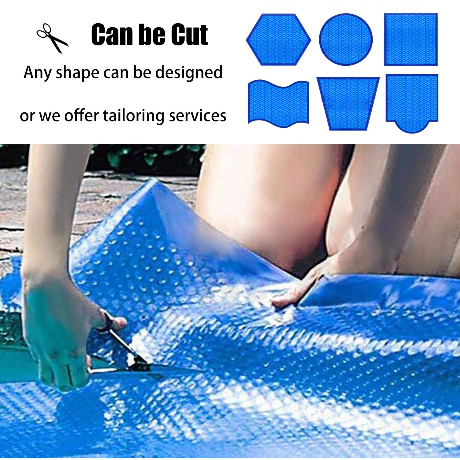 Cobertor Solar Piscina Cubierta De Piscina De Lona Solar Cubierta De Piscina Solar Redonda Ovalada Manta De Spa Flotante Térmica Azul Lona De Verano De Hidromasaje 1 M / 2 M / 3 M / 4 M / 5 M / 6 M /