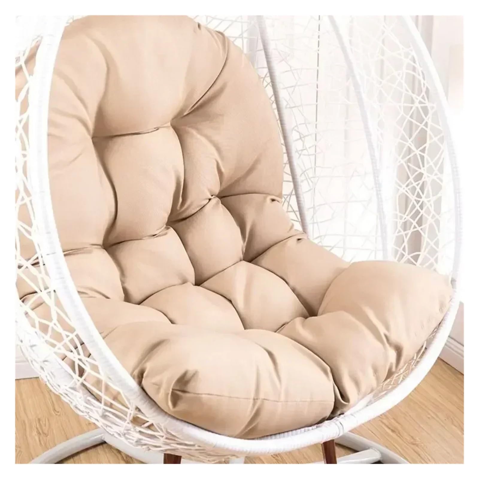 RRYPBOVG Hanging Chair Cushion Outdoor Thickened Egg Chair Cushion Seat Pad Backrest Pillow Rocking Mat Swing(Khaki)