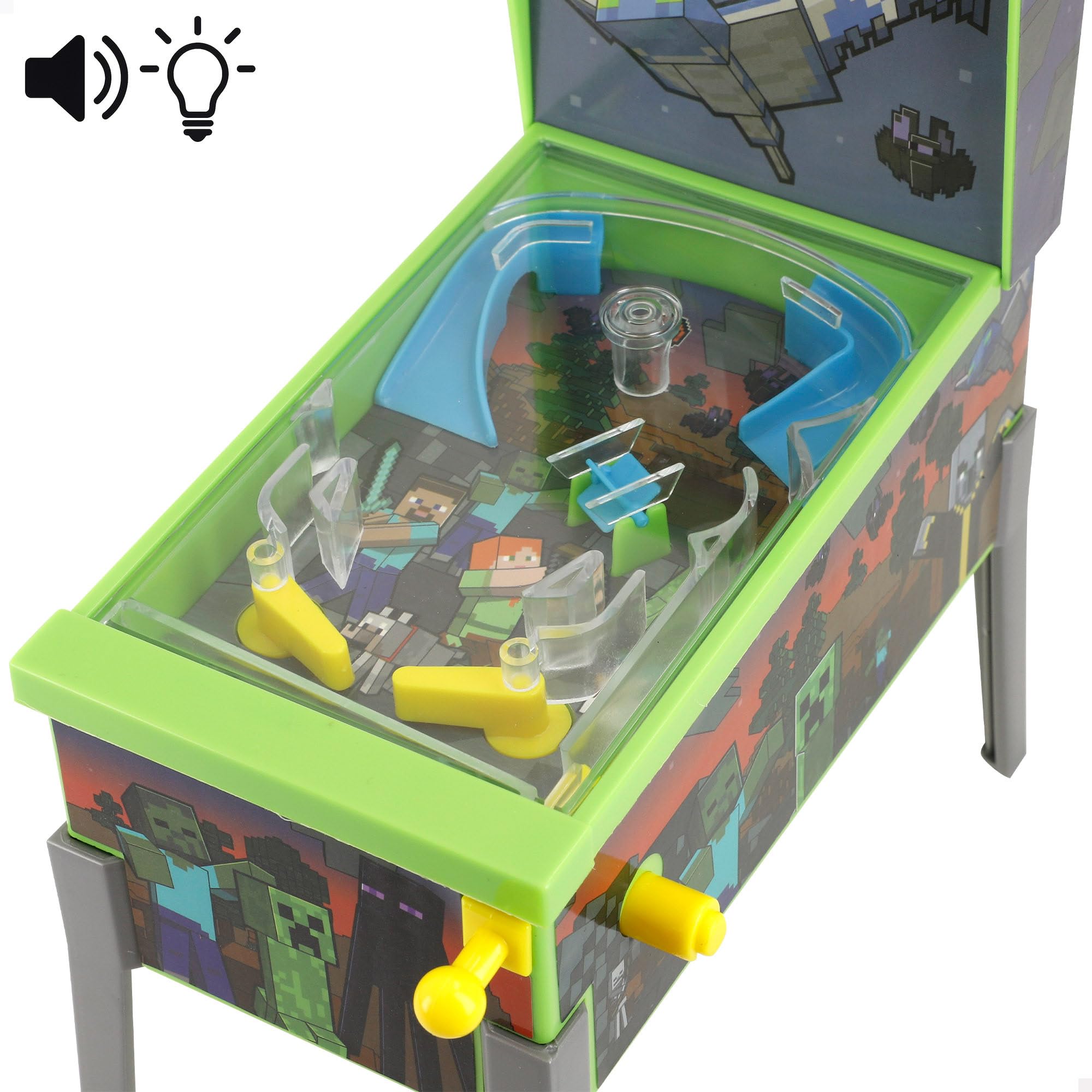 ColorBaby Minecraft Mini Pinball Arcade de Mesa, Luces y Sonido, Dibujos Animados, Juegos de Mesa, Juguetes Retro, Juguete coleccionismo, Recomendado Adultos y niños +3 años (77712)