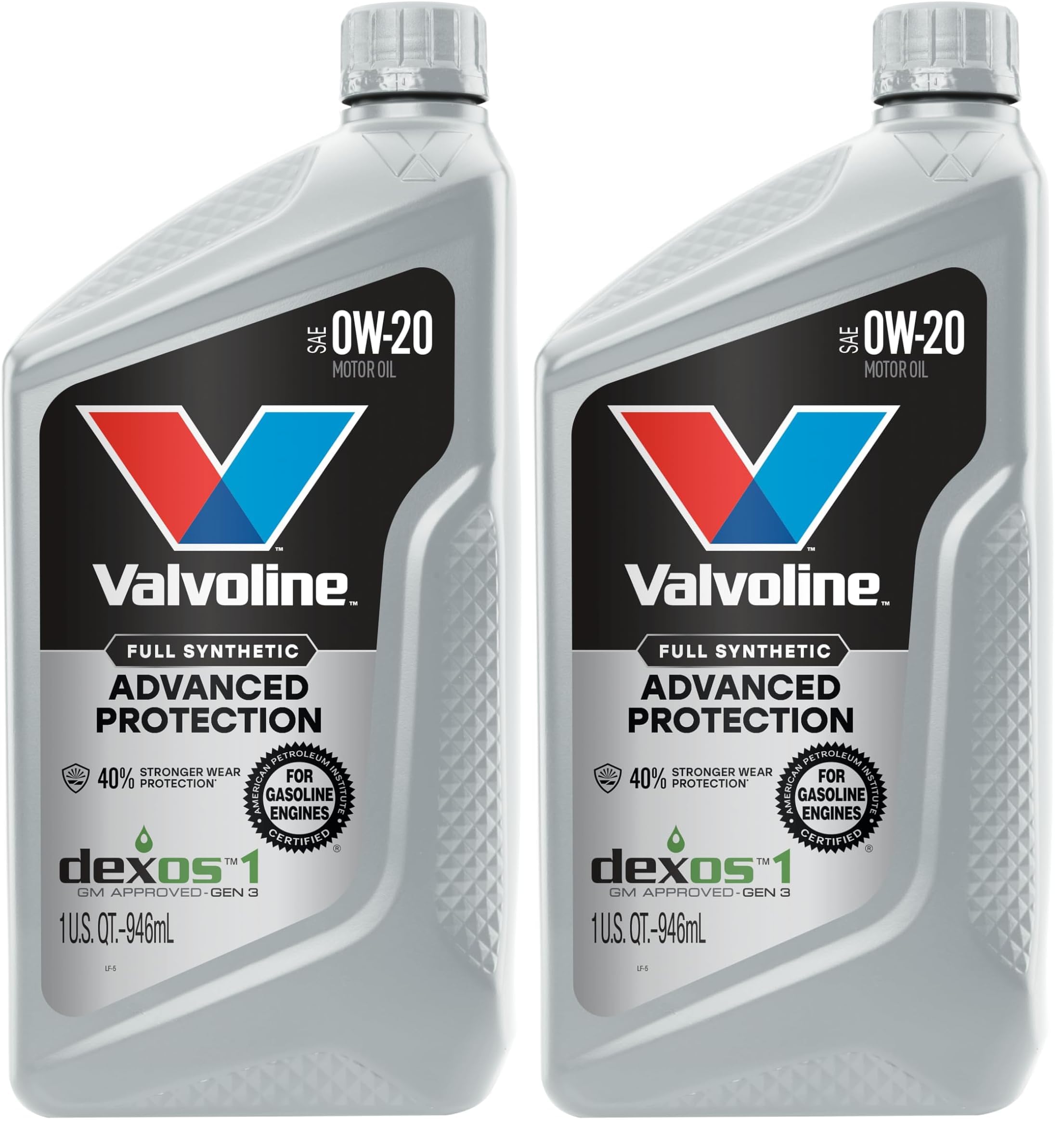 Valvoline Advanced Full Synthetic SAE 0W-20 Motor Oil 1 QT (Pack of 2)