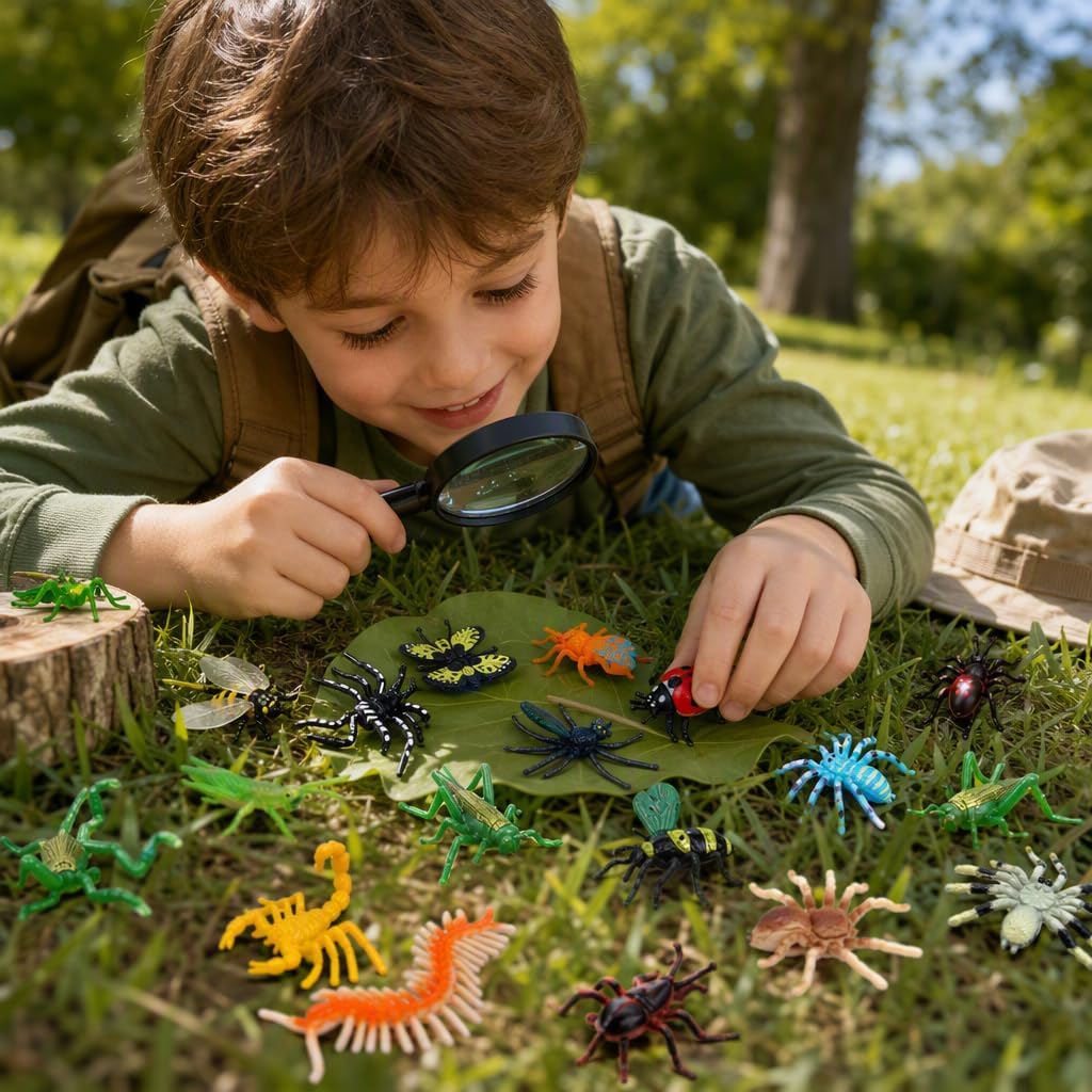 36Pcs Plastic Bugs, Fake Bugs Insects Set, Bug Toys Collection