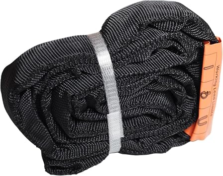 Endless Round Slings for Aerial Lyra Hoop Rig, Aerial Silks Handing Polyester Lifting Sling Spanset, Heavy Duty Polyester Capacity 5300 Lbs Vertical Capacity Black, 6 FT