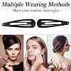 30 Pieces 3.1 Inch Large Metal Snap Hair Clips No Slip Hair Barrettes Girls Women Hair Accessories (Black)