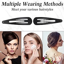 WILLBOND 30 Pieces 3.1 Inch Large Metal Snap Hair Clips Nonslip Barrettes Women Hair Accessories (Brown and Black)