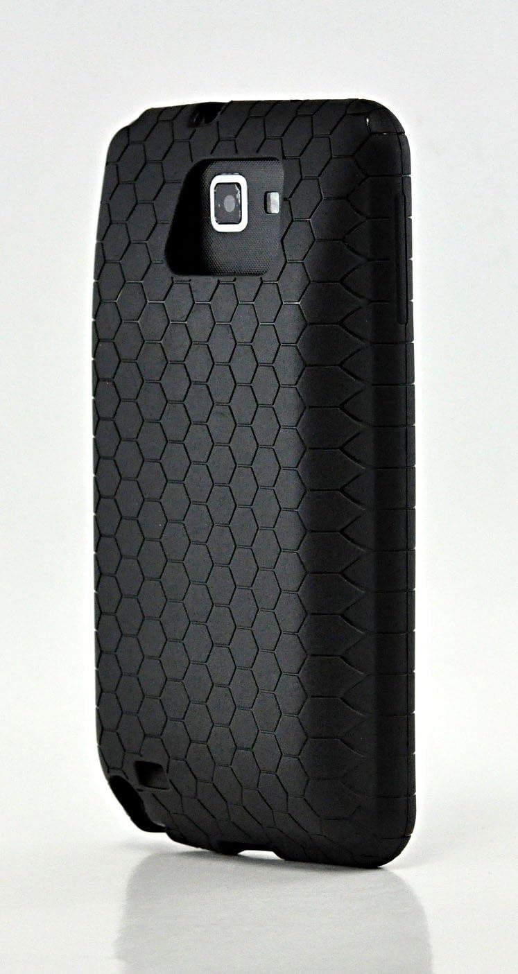 LiViTech(TM Extended Battery Honey Comb Design Cover TPU Silicone Case for Samsung Galaxy Note I717 N7000 I9220 (Black)