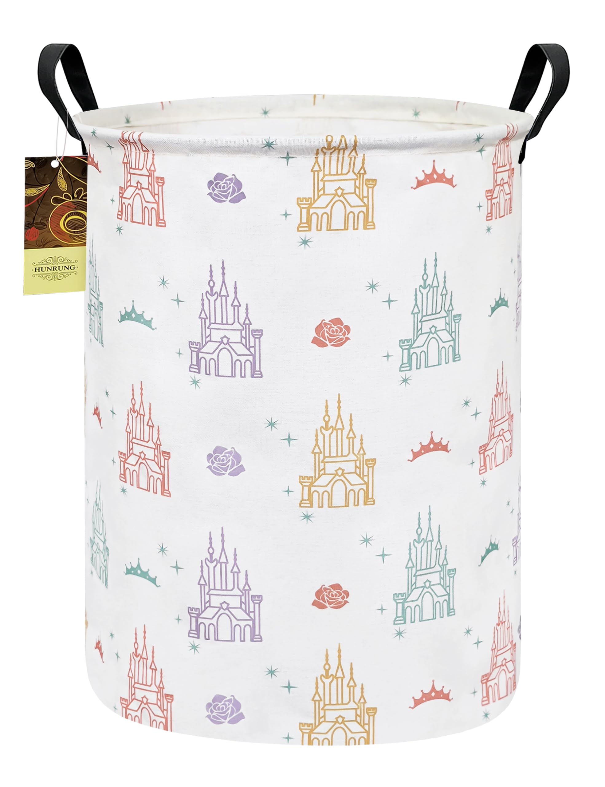 HUNRUNG Canasta de lavandería gran tela de lona canasta de almacenamiento ligero organizador de juguetes ropa sucia plegable impermeable dormitorio universitario dormitorio de baño(arcoíris) — view 28