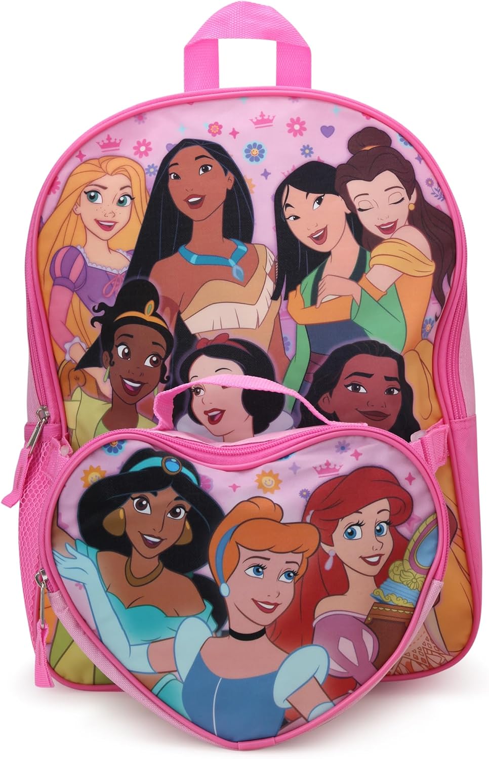 Fast Forward Disney Princess Girls Backpack and Lunch Box Set - 2 Piece 15 Inch School Backpack With Detachable Lunch Bag Set, Size One Size, Disney Princess Heart Lunch