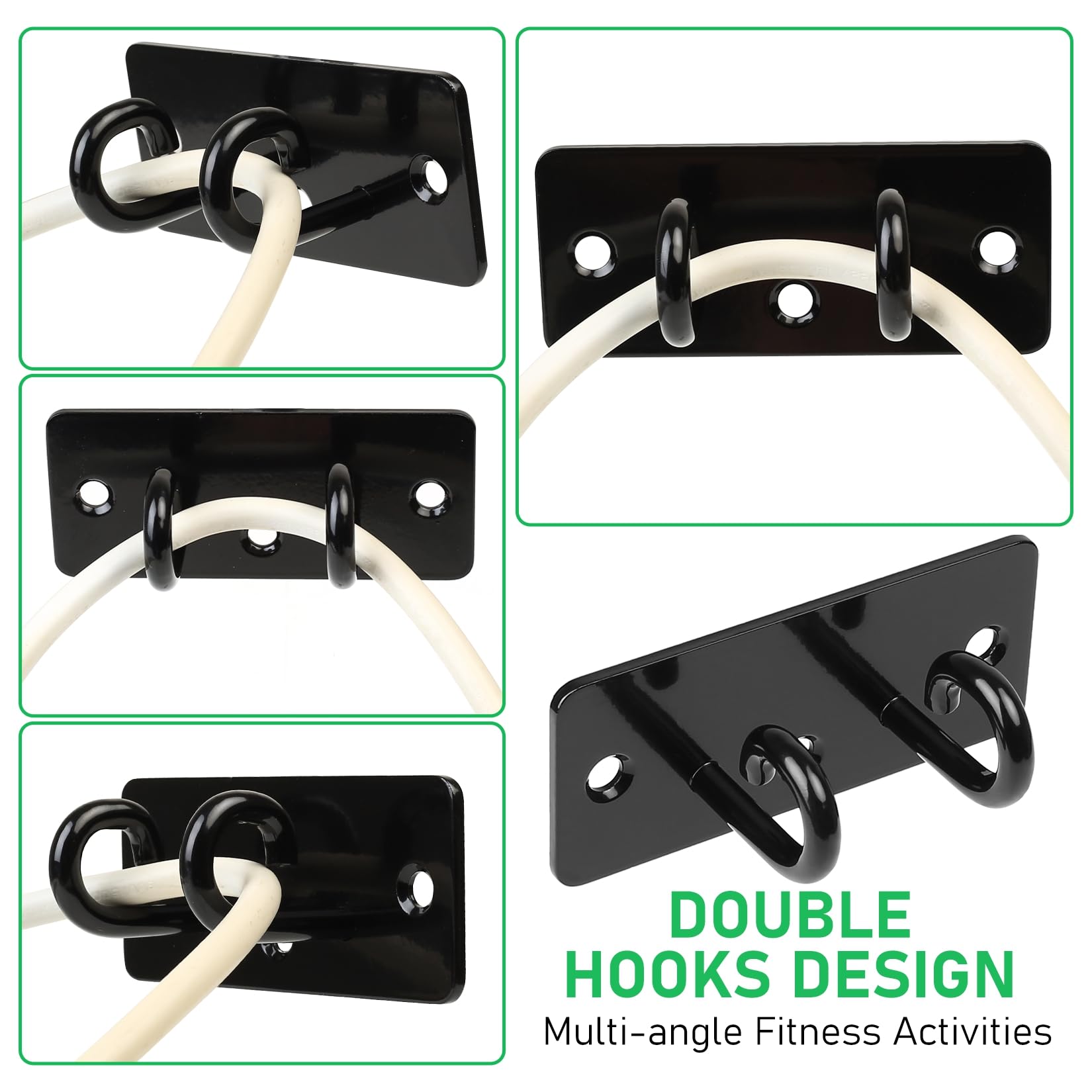 Garneck 2 Ancoraggi Per Porta Per Fasce Elastiche – Supporto Fitness In PVC Per Allenamento Casa, Stretching E Trazioni, Facili Da Usare