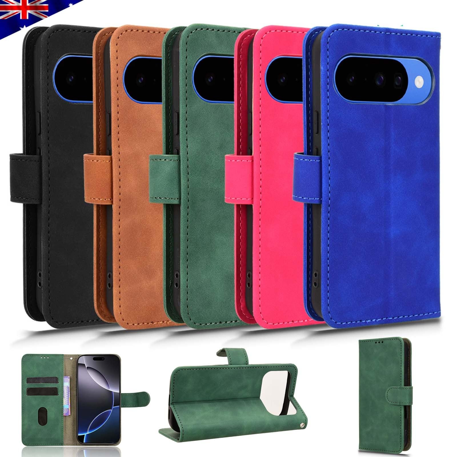 Compatible avec OPPO Reno 5 5G / Find X3 Lite (couleur : vert) Emplacements pour cartes magnétiques Coque arrière rétro en cuir