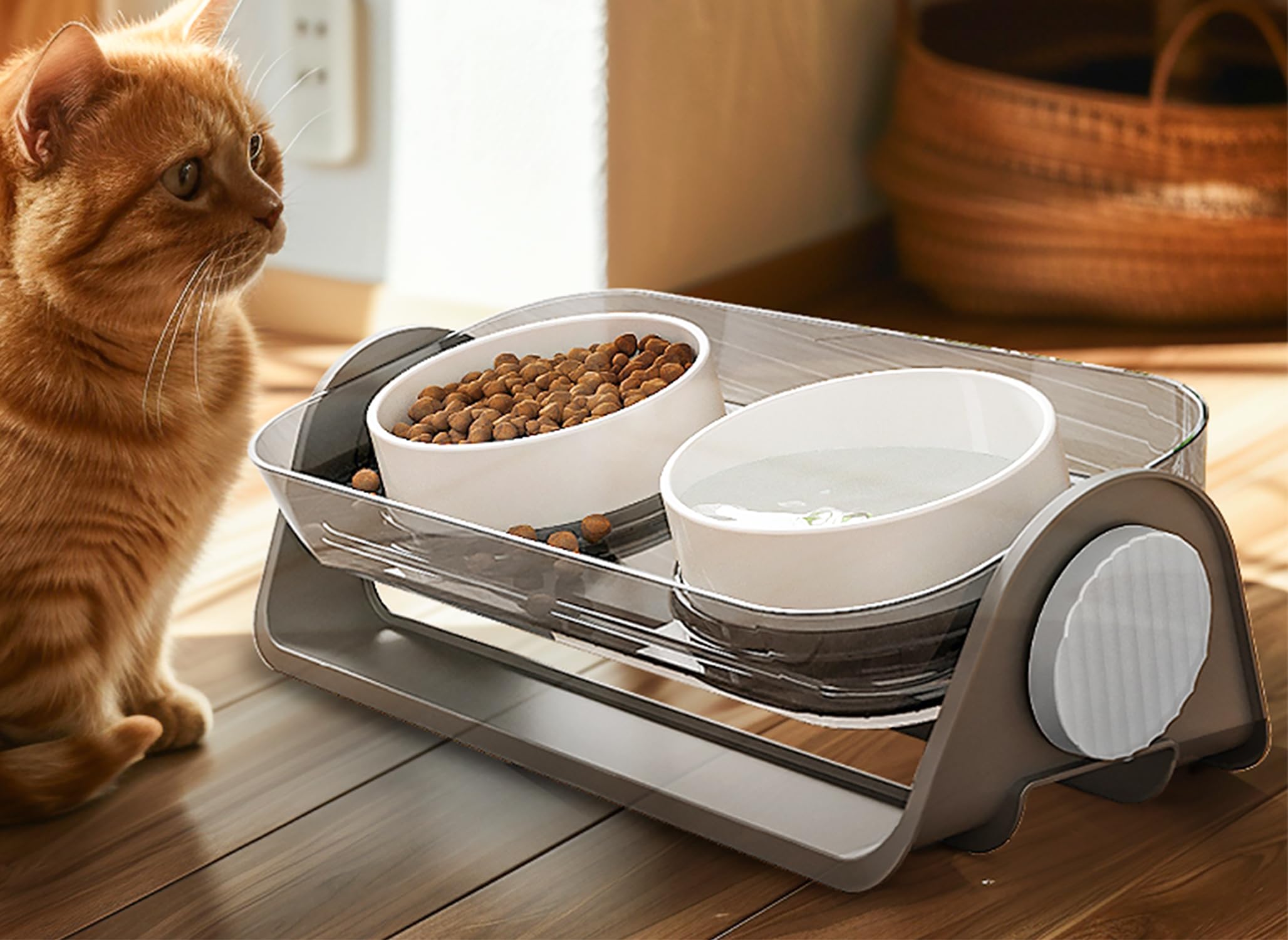 Amazon | Topzoo 猫 餌入れ 犬 食器 トレー形スタンド付き 食べこぼし