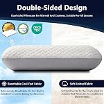 Memory Foam Pillow Queen Size, Cooling Orthopedic Bed Pillow for Sleeping – Medium Firm Neck & Shoulder Support, Double-Sided Design for All Seasons, Washable Cover (White 1.0, 70 * 40 * 10cm)