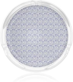 bluebell design 02 Print 3.3in Round Glass Clear Ashtray Indoor Outdoor Spaces Use Home Office Patio Decor