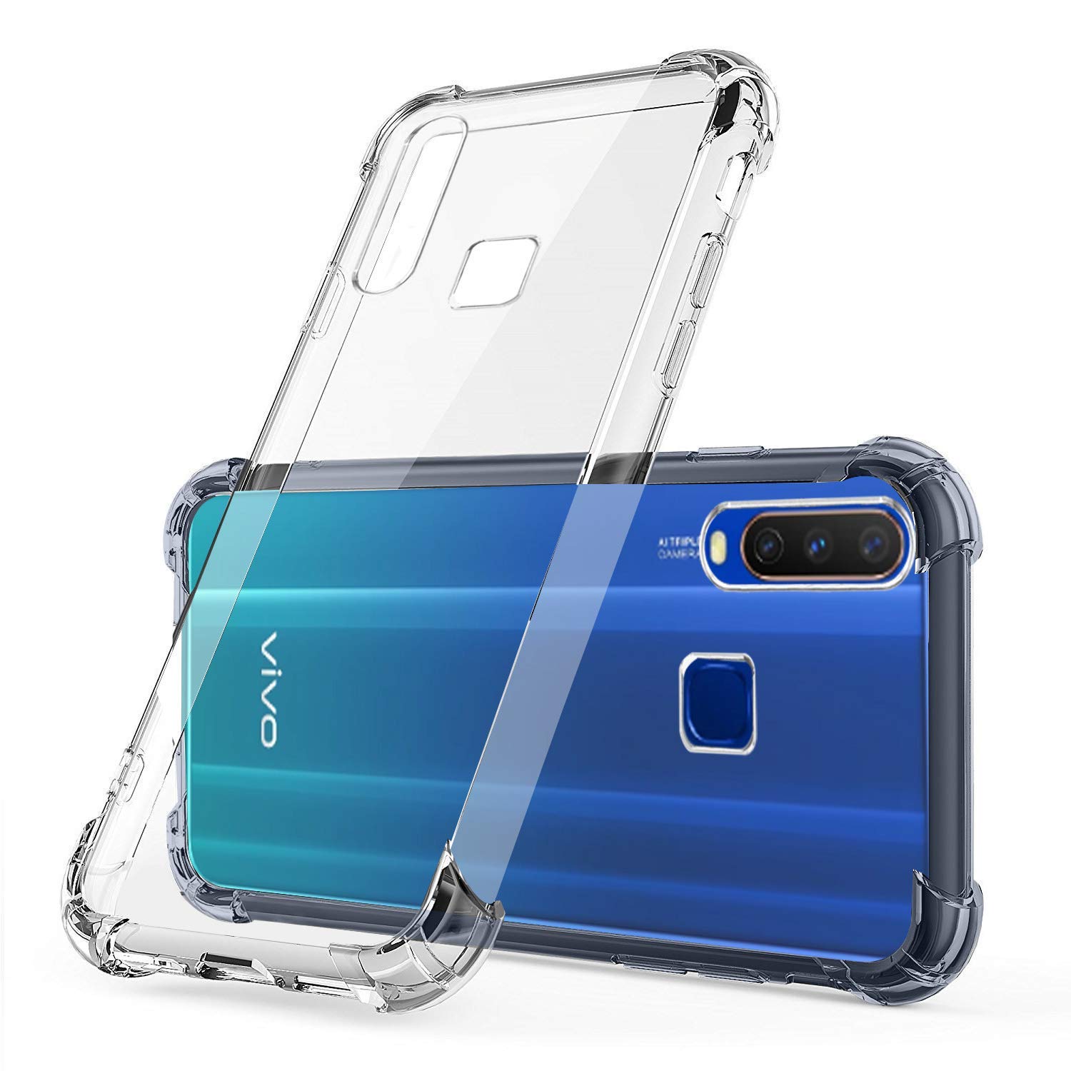 Vivo Y17 - Soft Silicone Shockproof Bumper Case Back Cover in Transparent[Air Cushion Technology] for vivo y17 (B08X69PFW1) Amazon Price History, Amazon Price Tracker