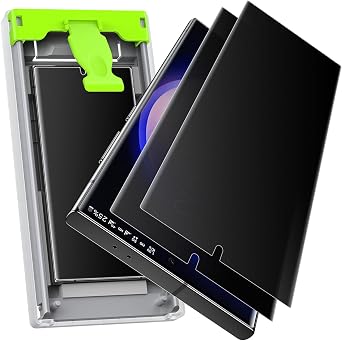 2 Pack for Samsung Galaxy S23 Ultra / S22 Ultra Matte Privacy Screen Protector, Auto Dust Removal Auto Alignment, Anti-Glare Anti-Spy PET Film [Non-Glass], Fingerprint ID Support, Case Friendly