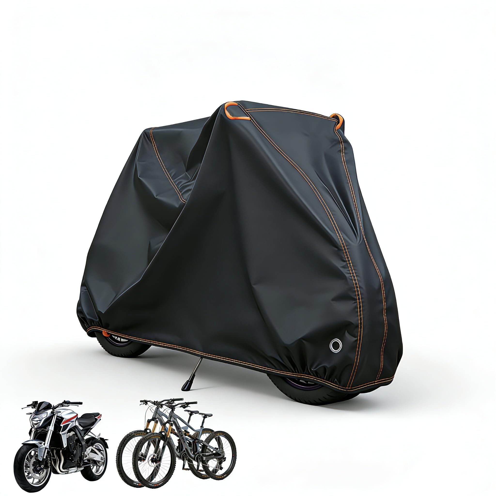 FRONDENT Telo Copri Bicicletta Da Esterno,500D Oxford Telo Copri Bicicletta Impermeabile,210x110x100cm,Copribici Telo Protettivo Antipioggia Con Fori Di Blocco e Custodi,Per Corsa/MTB/Elettrica/Moto