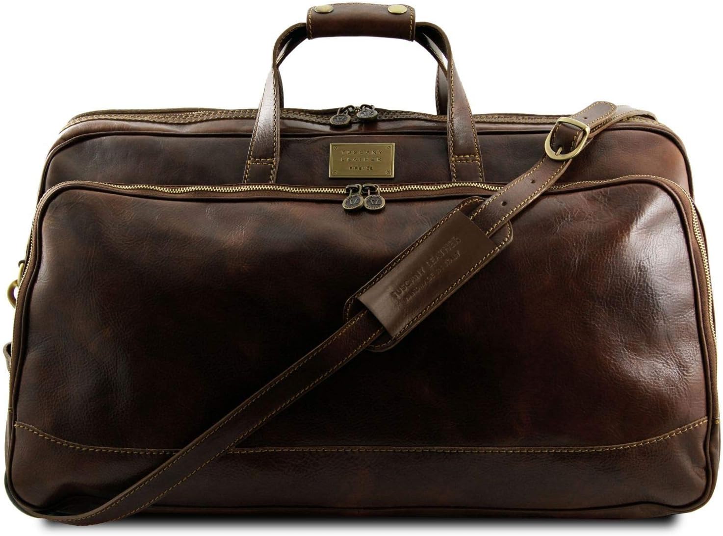 Bora Bora - Trolley leather bag - Large size (Large, Dark Brown)