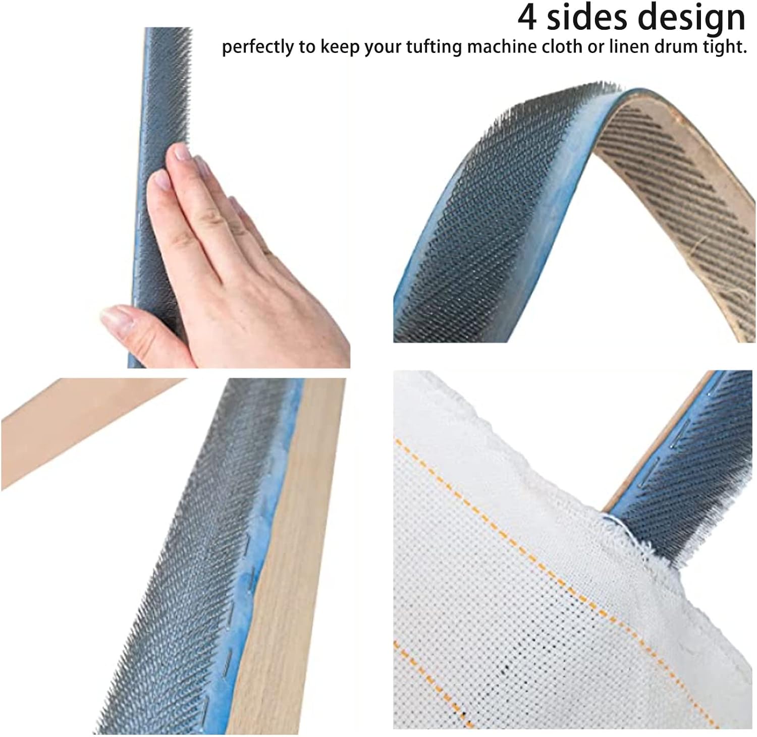 Punch Needle Frame, Rug Hooking Frame with Screws Cross Stitch Hoop 4 Sides 15.7in Stable Sturdy Easy Assembly Wrech for Tufting DIY