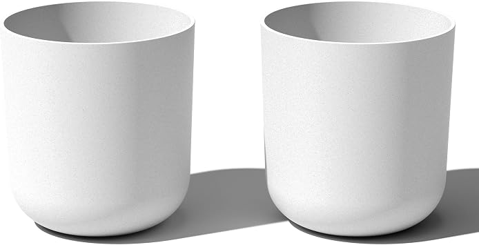 Veradek Mason Series Lima Planter - Round Planter for Indoor or Outdoor Porch/Garden | Made from Plastic-Stone Composite with Drainage Holes | Modern Decor for Succulents, Flowers, Small Plants