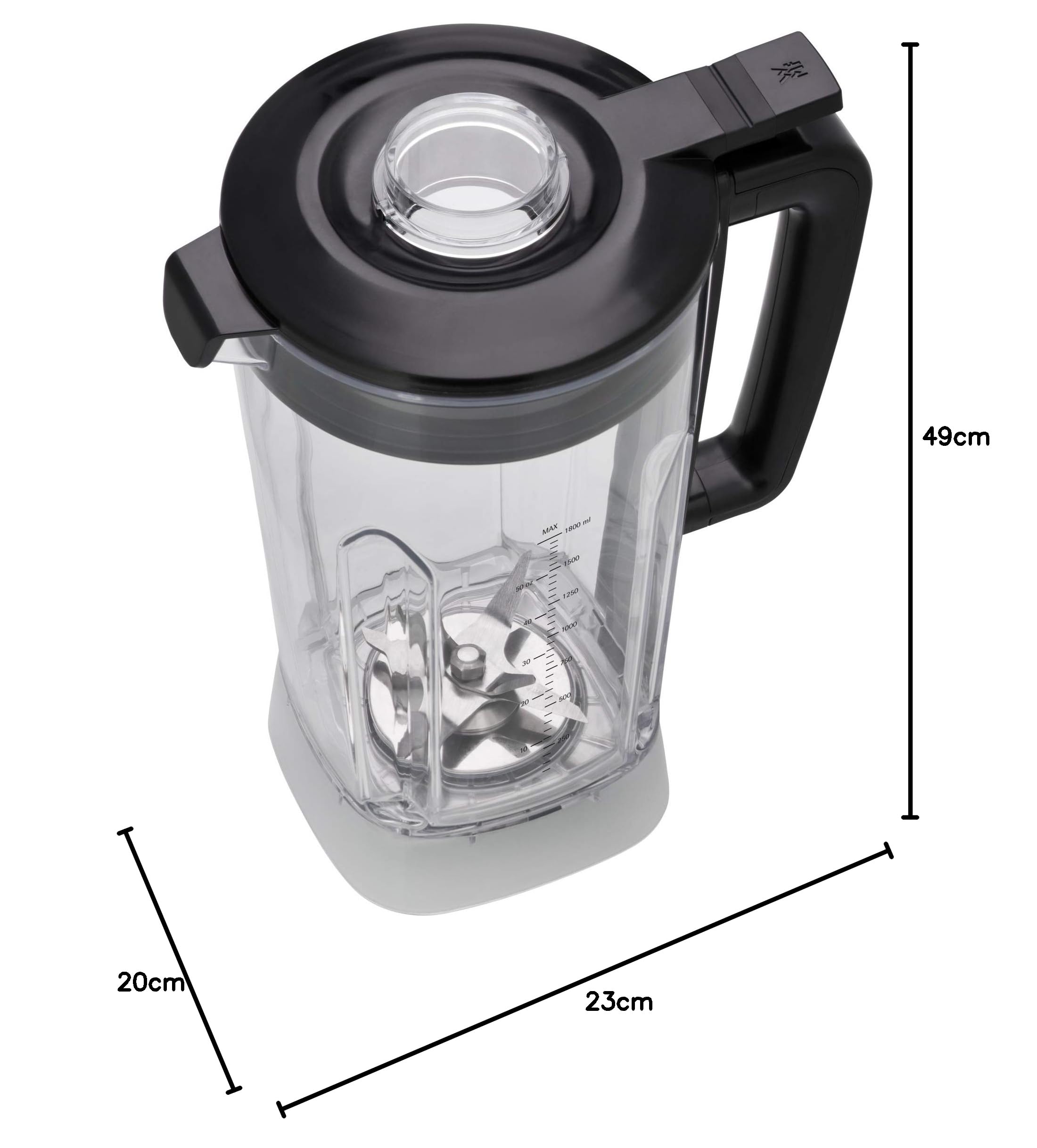WMF Kult Pro wysokowydajny mikser stojący 1600 W, 36 000 obr./min, pojemnik do miksowania 1,8 l, 6 programów samochodowych, funkcja smoothie, Ice Crush i interwałowa