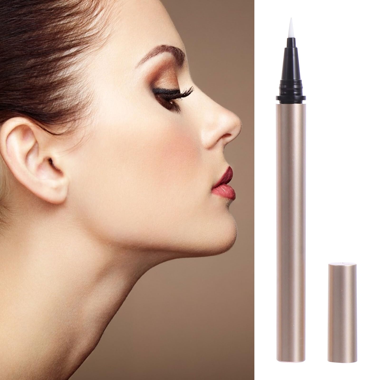 TEHAUX Nachfüllbare Eyeliner Stifthülsen Leicht und Praktisch 1ml aus Kunststoff 5 Stück in Gold zur Aufbewahrung von Flüssigem Eyeliner für Kosmetikgeschäfte