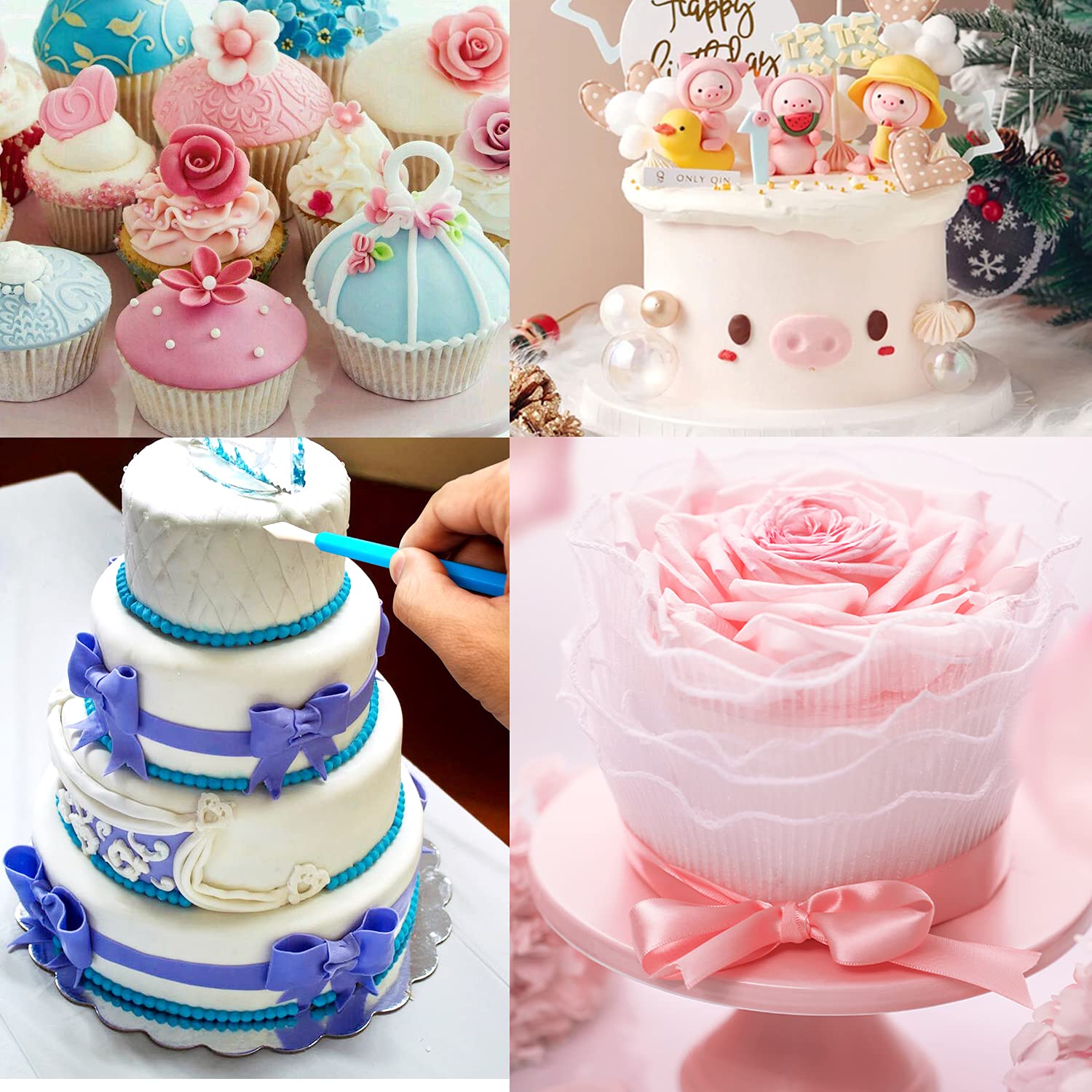 Honbay 9PCS Plastic Fondant Sculpture Pen Knife Tools Cake Decorating Hand Tools Pottery Sculpting Modeling Tools for Cake Flower Sculpture Pottery - Image 3