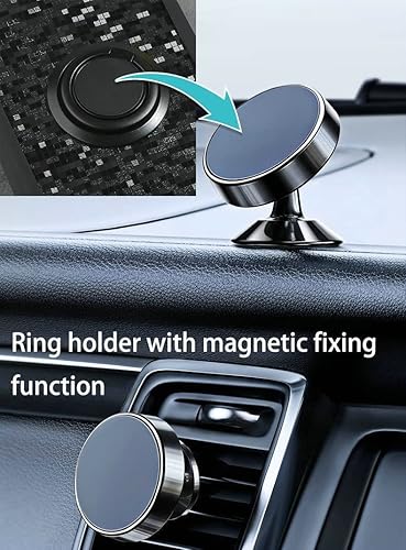 Miniatura 5 de Funda para Vivo V21 compatible con Vivo V21, carcasa de teléfono de PC + cubierta de silicona suave anillo de metal 360, soporte magnético para