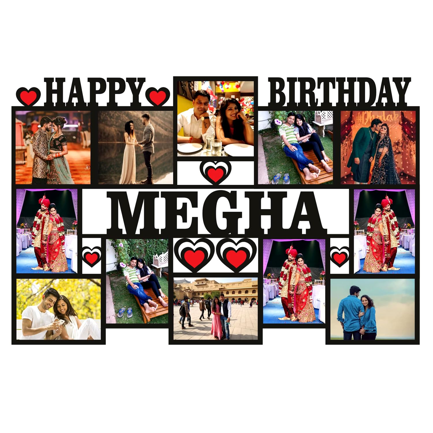 Plan To Gift Wood 12 Photos Customized Frame With Name Collage | Customized Gift For Anniversary, Birthday And Other Functions Frame With Name 12 X 18 Inch, Wall mount, Rectangular, Multi (B09PGBSGX7) Amazon Price History, Amazon Price Tracker