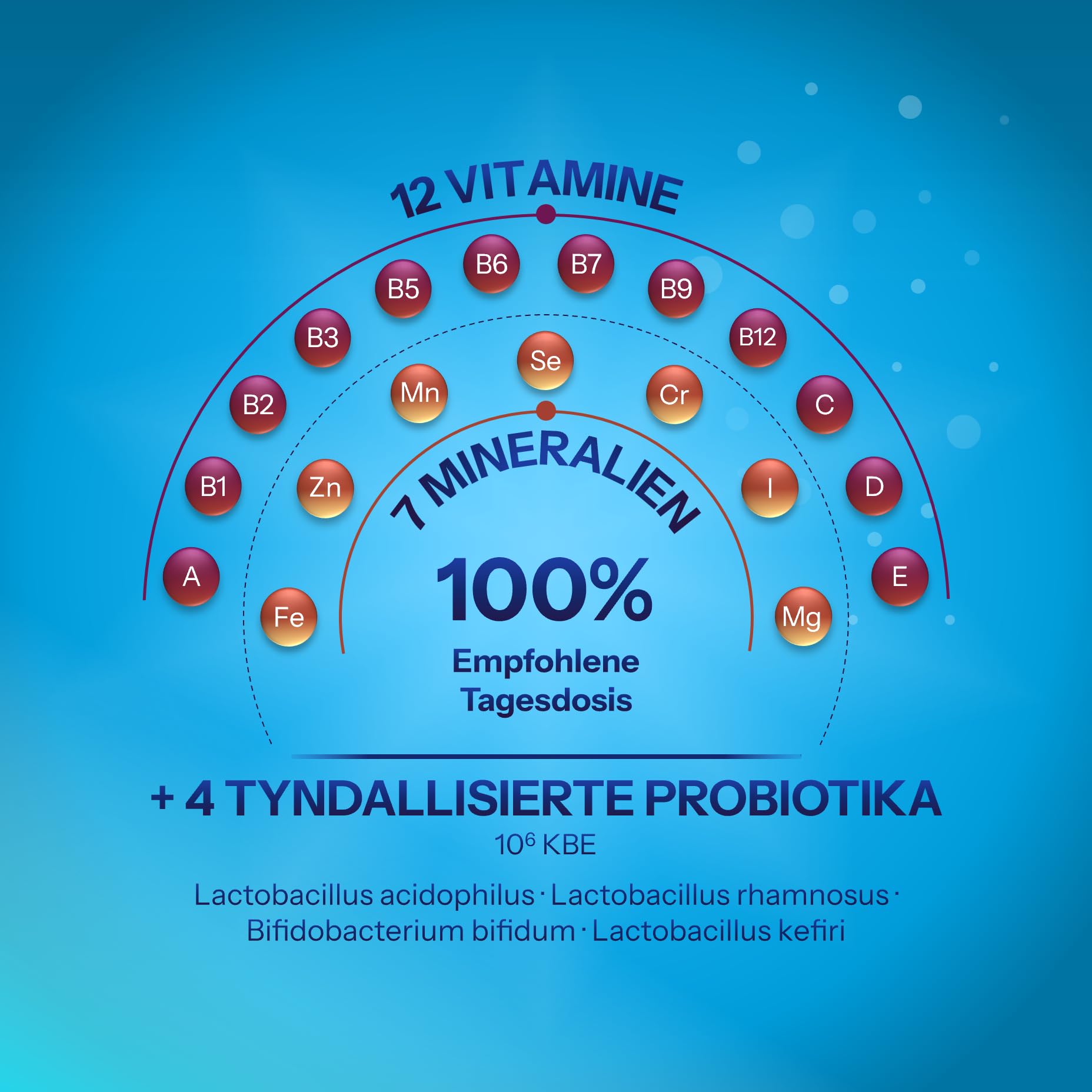 Multivitaminas Gominolas Adultos Sabor Fresa - 12 Vitaminas, 7 Minerales, 4 Probióticos Tindalizados - 60 Gummies - 100% Cantidad Diaria - La única con una fórmula tan completa