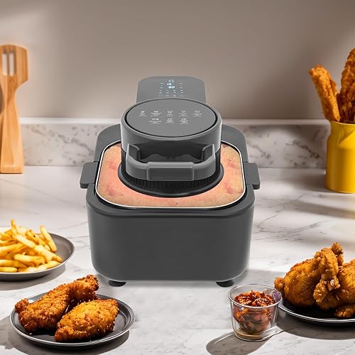 Miniatura 6 de Freidora de aire de 1350 W 9L con pantalla táctil y control de temporizador, freidora de aire caliente de 360, temperatura ajustable de 194-392 para