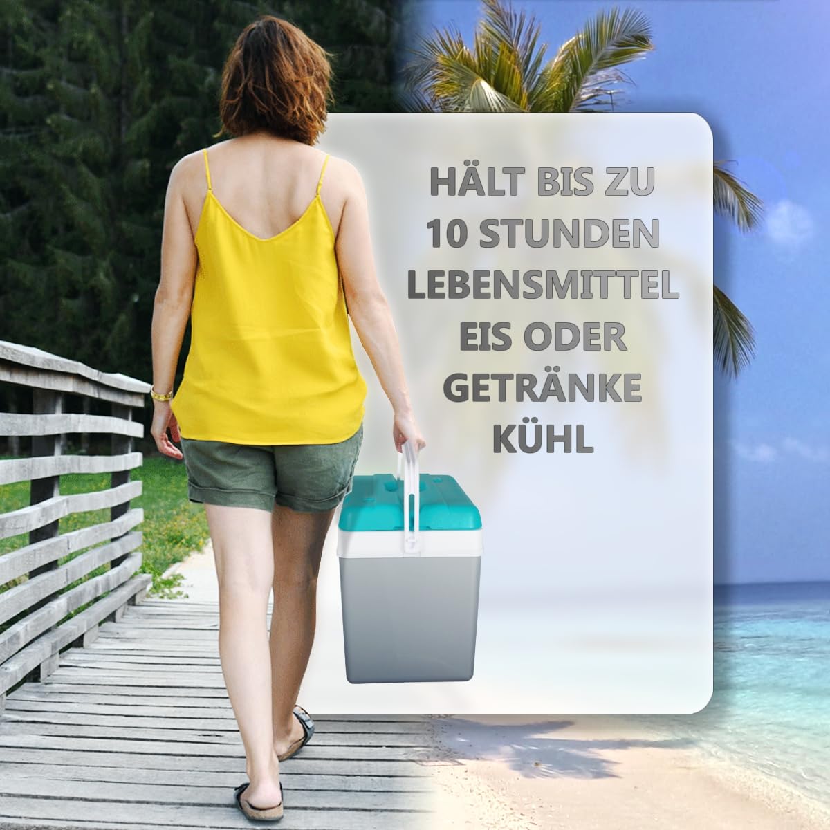Kühlbox Isolierbox Kühltasche Camping Thermobox Isoliertasche Grau
