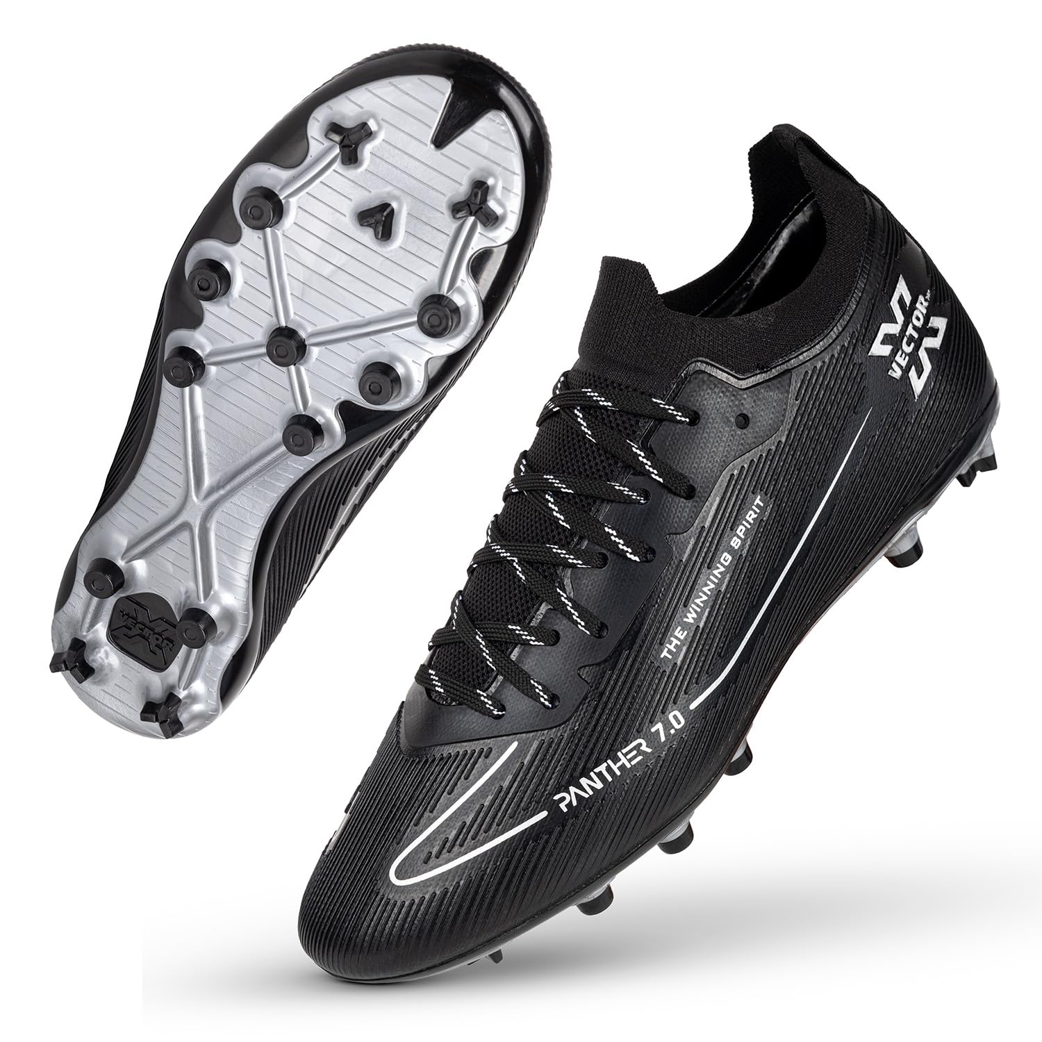 panther 7.0 men’s football boots – synthetic pu upper, tpu studded outsole & cushioned eva collar