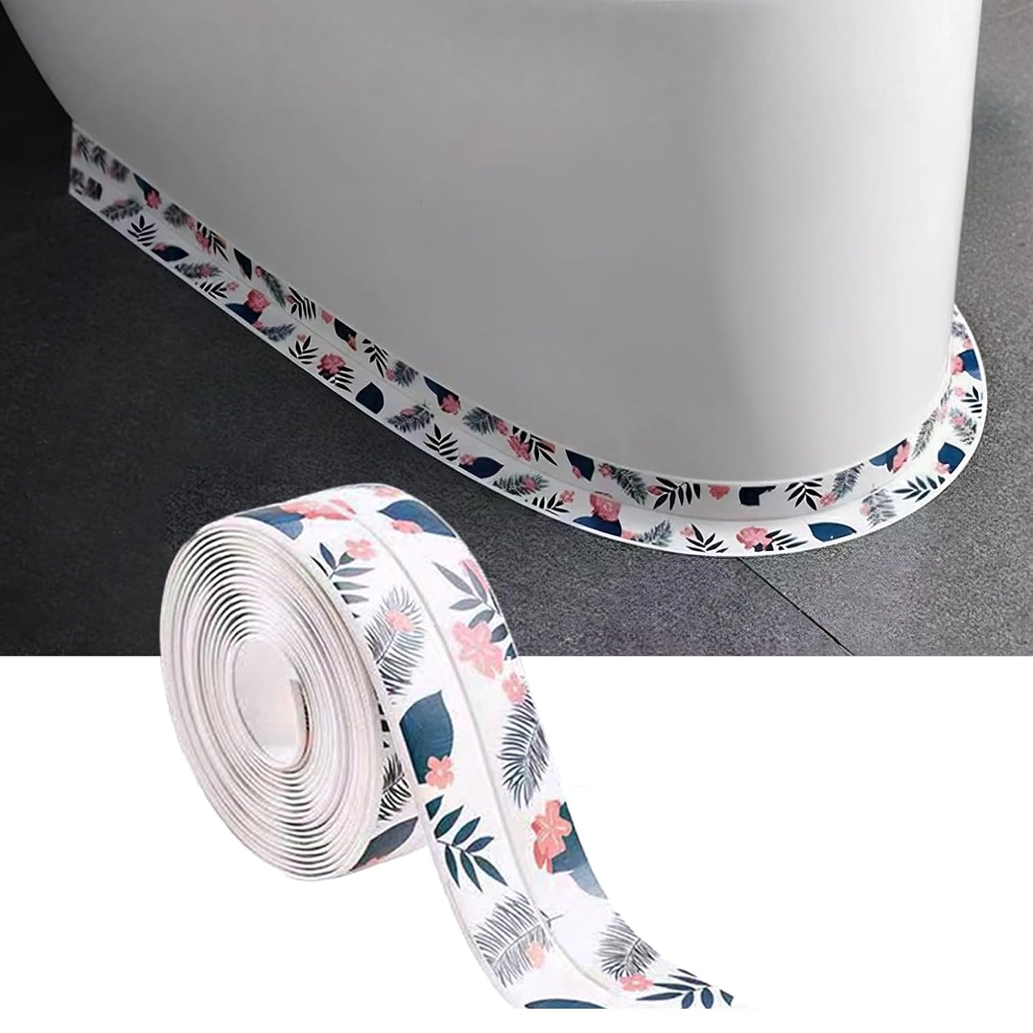 Self Adhesive Sealing Tape, Bathroom Waterproof Sealing Strip, Traditional Sealant Substitute, Suitable for Kitchen, Bathtub, Bathroom, Wall Corner, Decoration and Renovation (A, 1.5" x 10Ft)