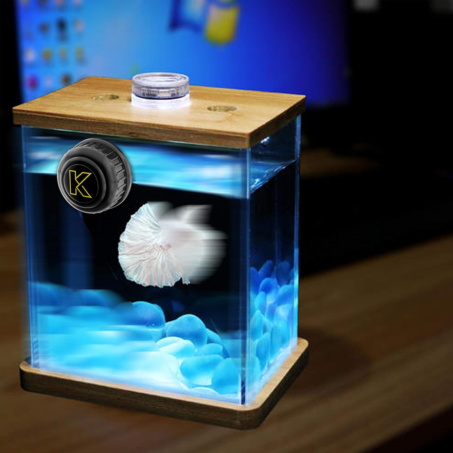 Aquarium Magnetic Brush, Easy to Hide Mini Algae Scraper, Fish Tank Magnet Cleaner Suitable for Cleaning Glass and Acrylic Tank