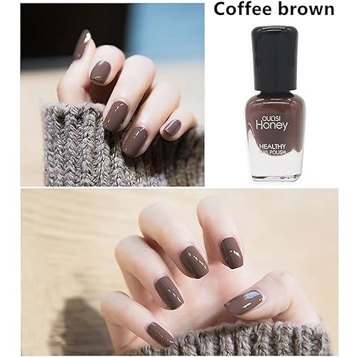 Miniatura 5 de OUL'ISI Juego de esmaltes de uñas (10 botellas) de secado rápido, fácil de quitar y de secado rápido, juego de esmaltes de uñas orgánicos a base de