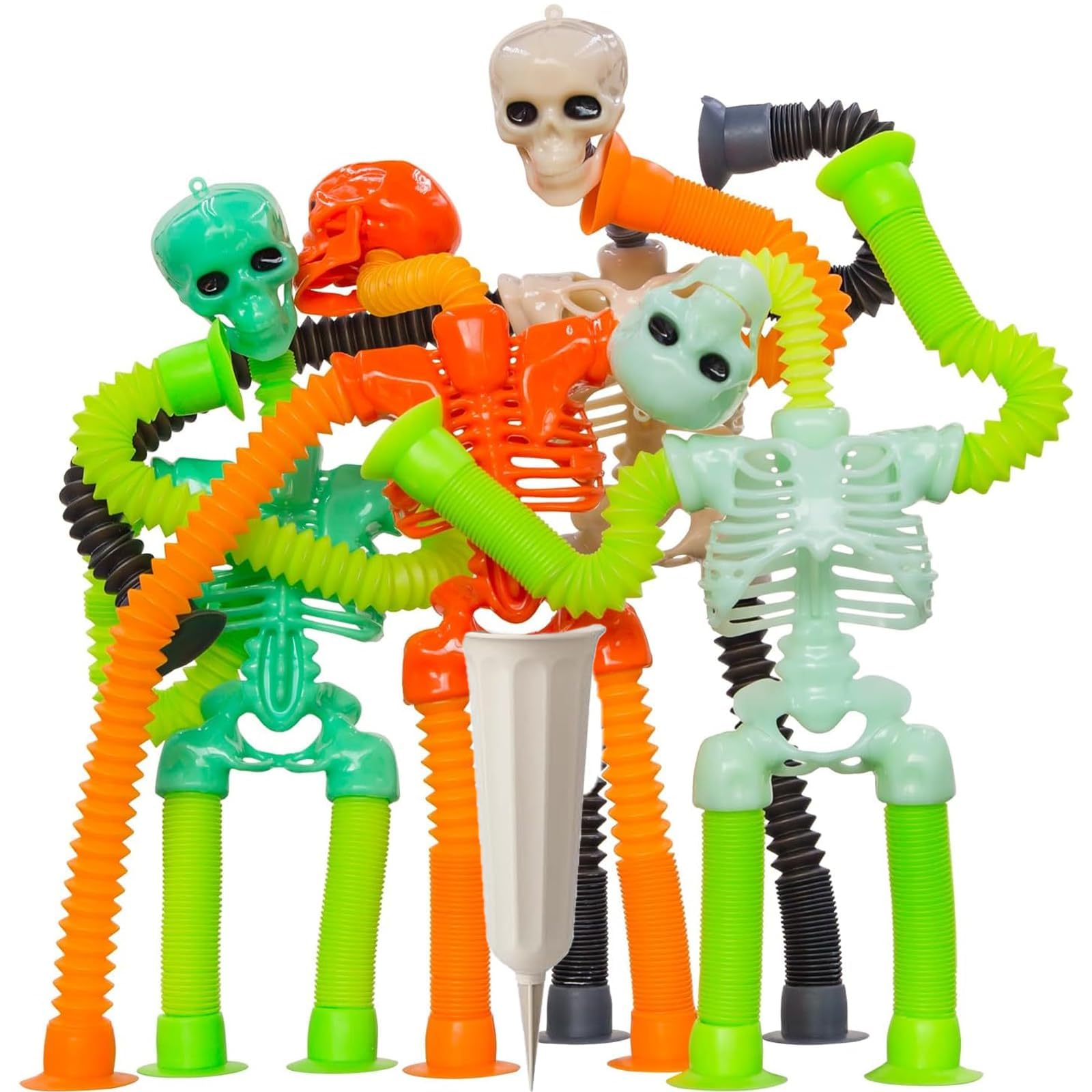 4Pcs Pop Tubes Sensory Toys, Stretch Toys for Kids,Fidget Tubes for Halloween Party Favors, Sensory Fidget Toys for Toddlers, Suitable for Creative Play and Stress Relief