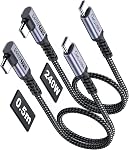 USB C to USB C Cable 100W,[2-Pack 6.6ft Right Angle] SUMPK USB 3.1 Fast Charging Cord 90 Degree 20V/5A Type C PD Cable MacBook Pro 2020/2019/2018, iPad Pro 2020/18/Air 4, Galaxy S21/20/Note 20