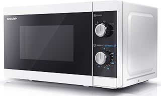 SHARP YC-MS01U-W Compact 20 Litre 800W Manual control Microwave, 5 power levels, defrost function, LED cavity light - White