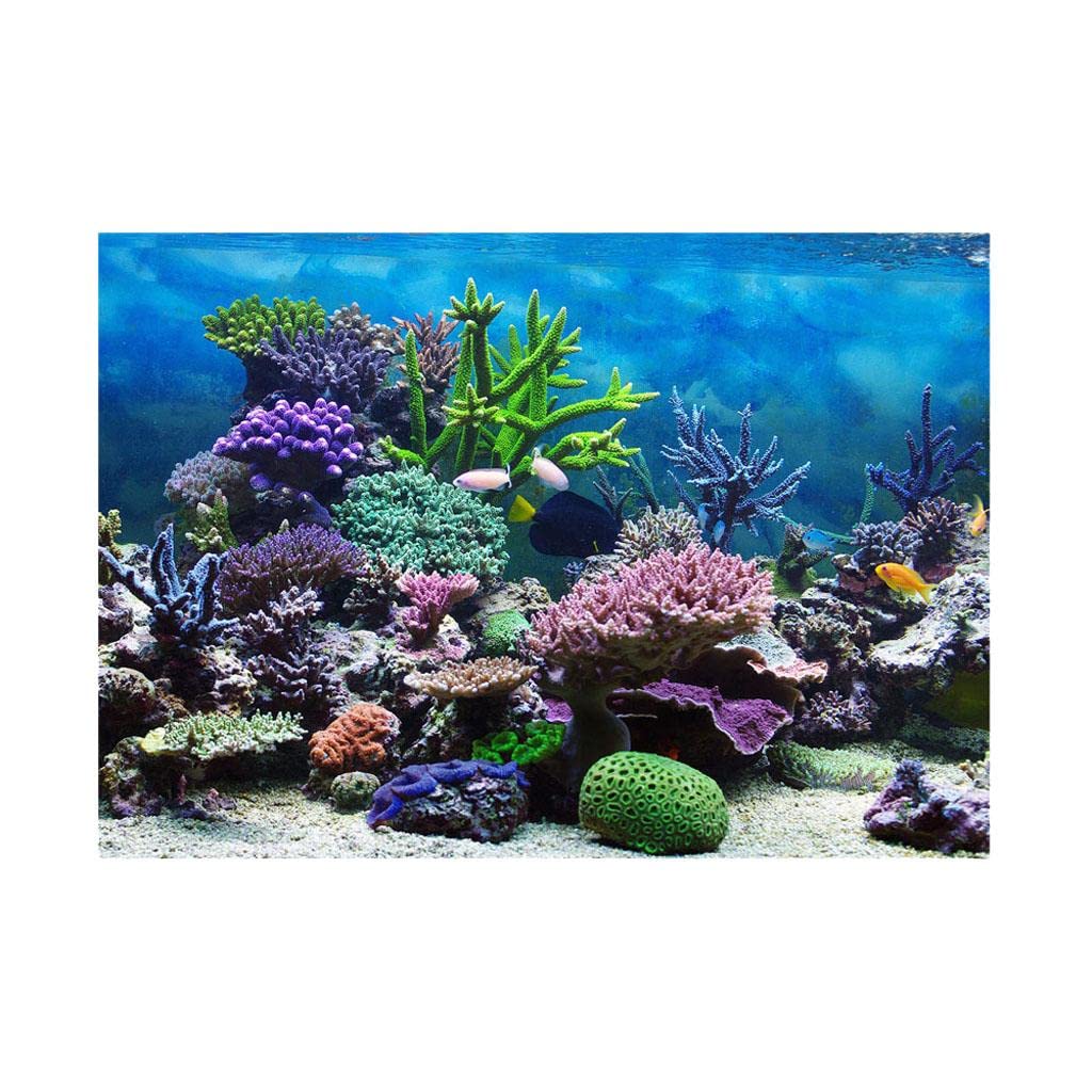 UJEAVETTE® Aquarium Background, Adhesive Poster Fish Tank Wall Decor Sticker Coral M-image-15