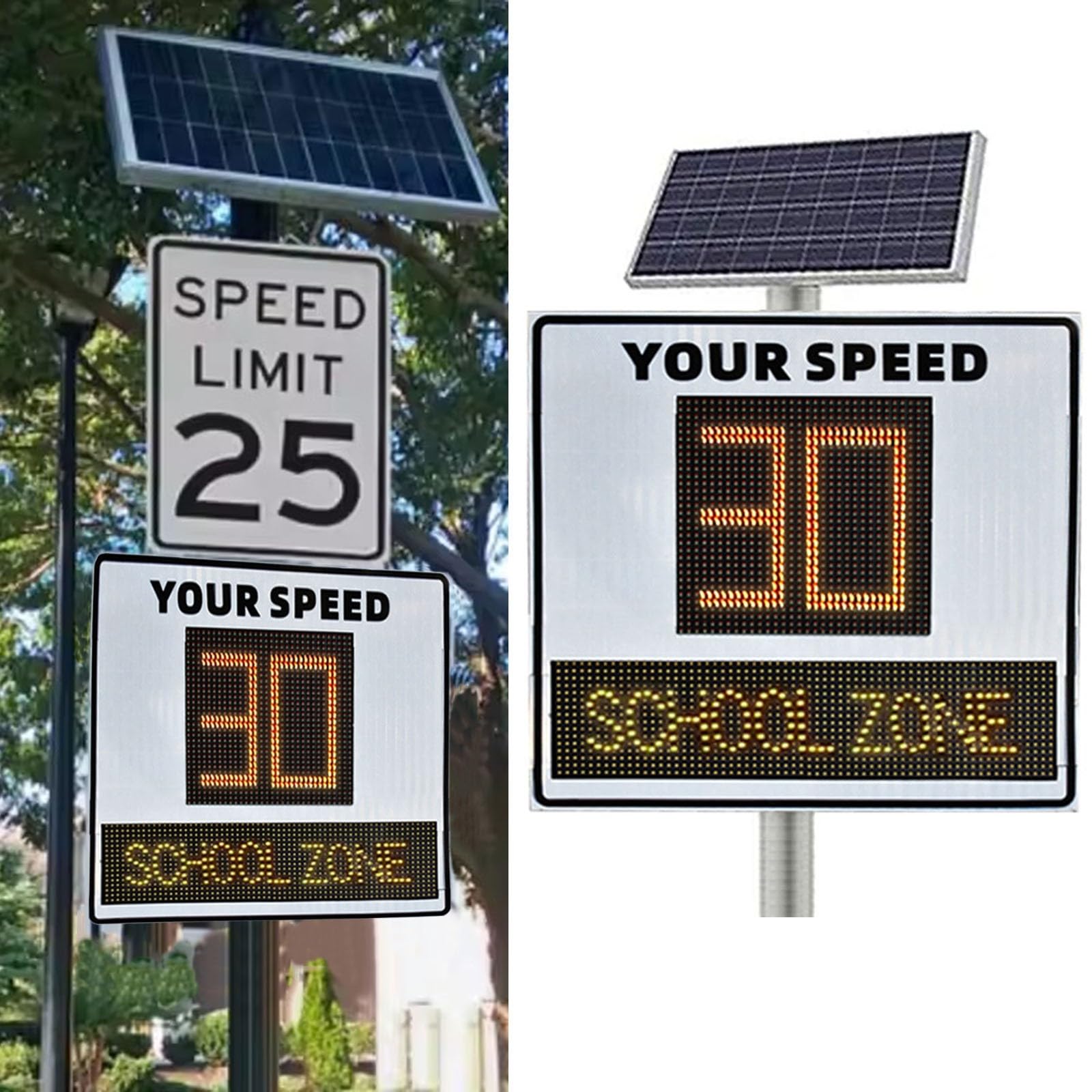 Señal De Retroalimentación De Radar Solar LED,Luz De Advertencia De Tráfico De Aluminio,Señalización De Seguridad De Límite De Velocidad,para Zona Escolar