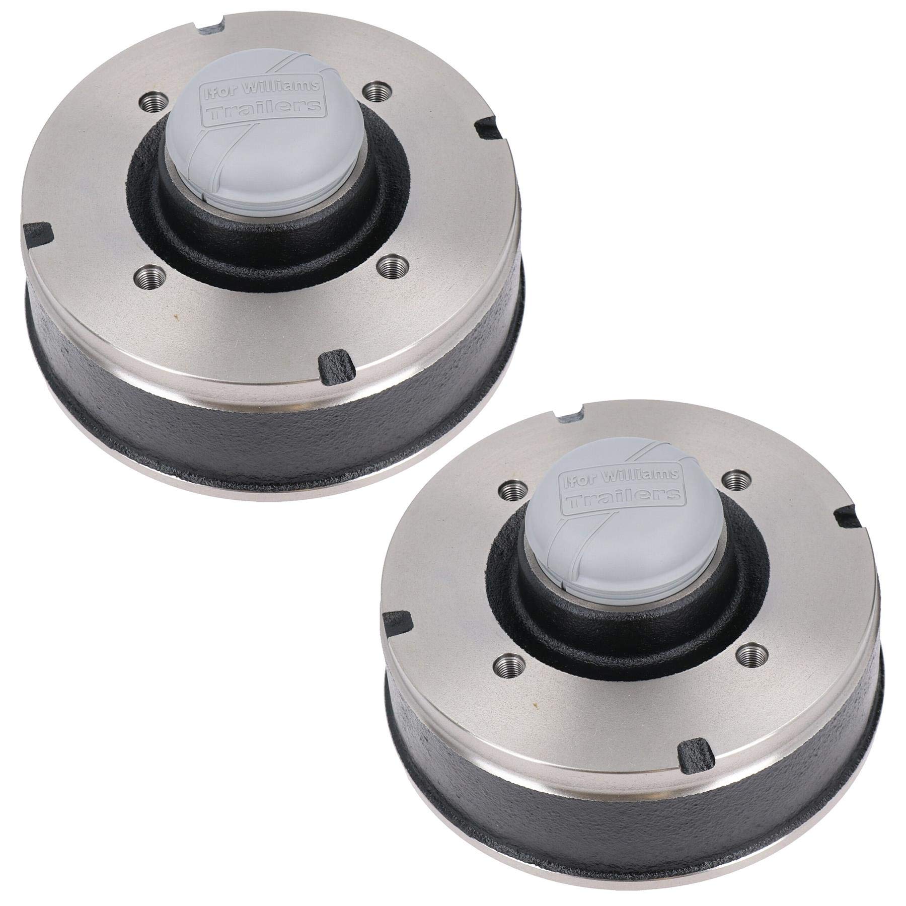 AB Tools 2 szt. 200 x 50 mm bębny hamulcowe i łożyska do przyczepy Ifor Williams 4 sztyfty 5,5 cala PCD