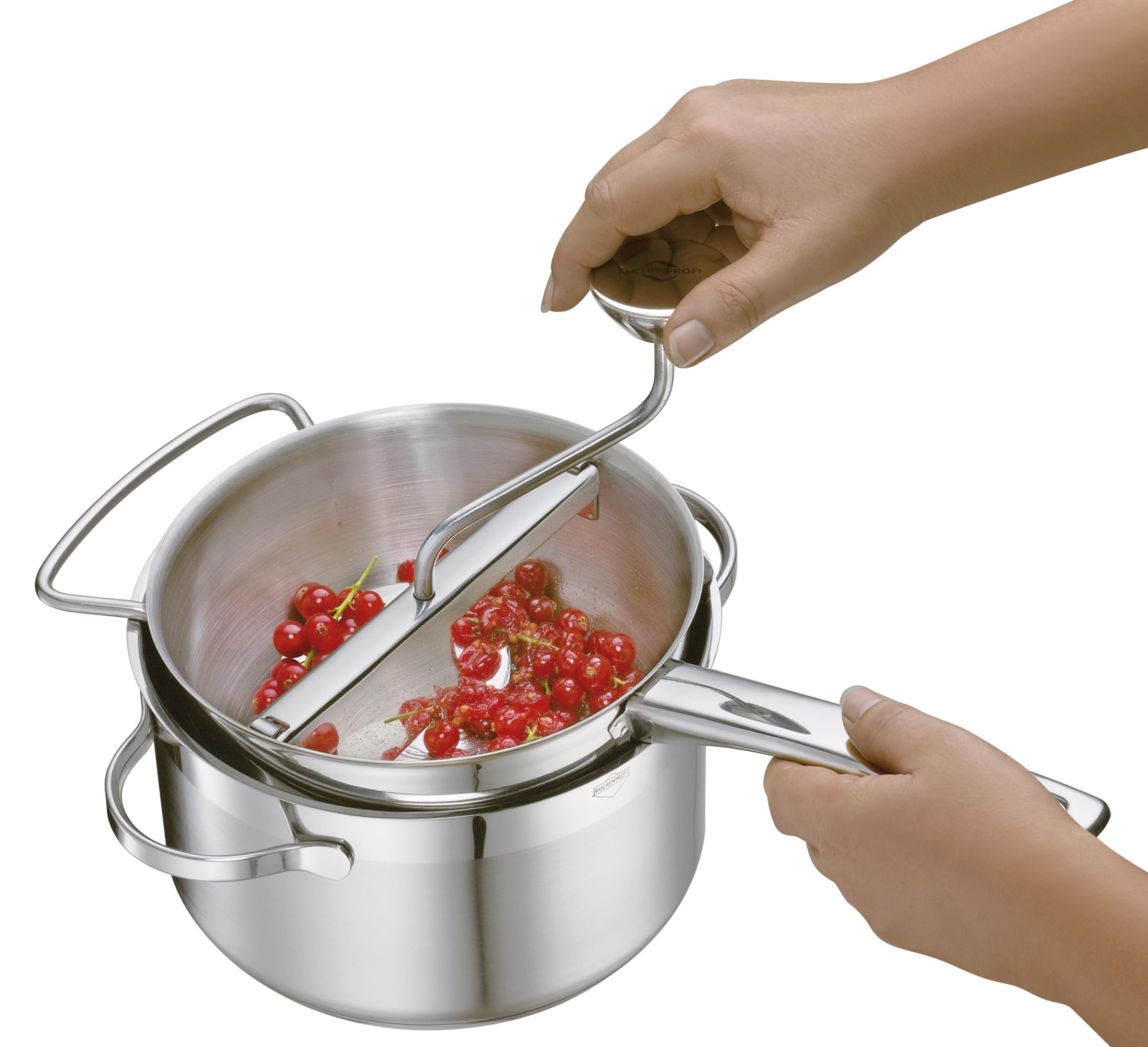 KÜCHENPROFI Passiergerät TRIO, 3 Edelstahlscheiben, rostfrei, Ø 20 cm | Flotte Lotte, für Suppen, Saucen, Pürees und Babynahrung, ergonomischer Griff, stabile Auflage, einfache Montage