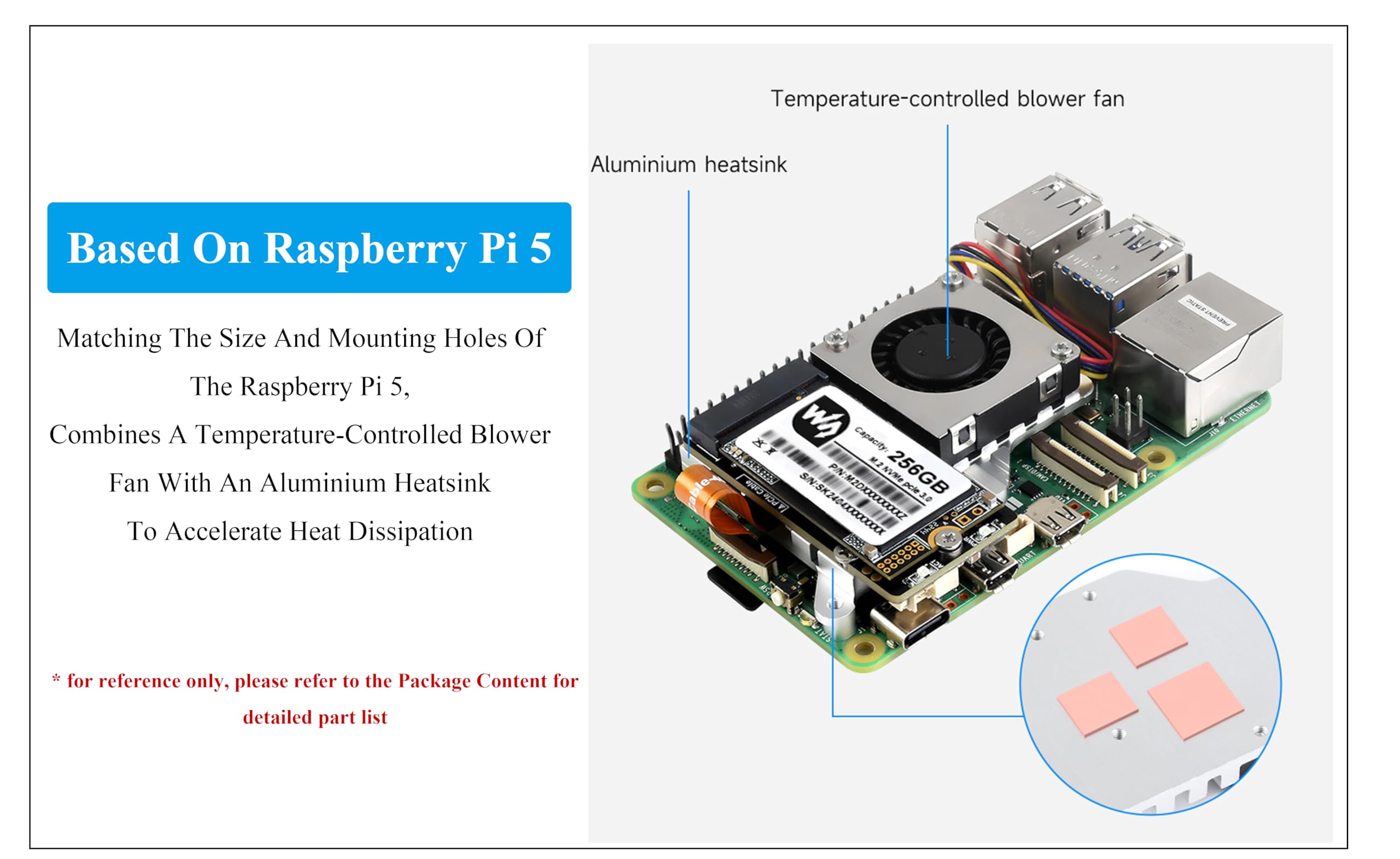 Amazon.co.jp: Pi5 PCIe - M.2アダプターボード 冷却ファン付き