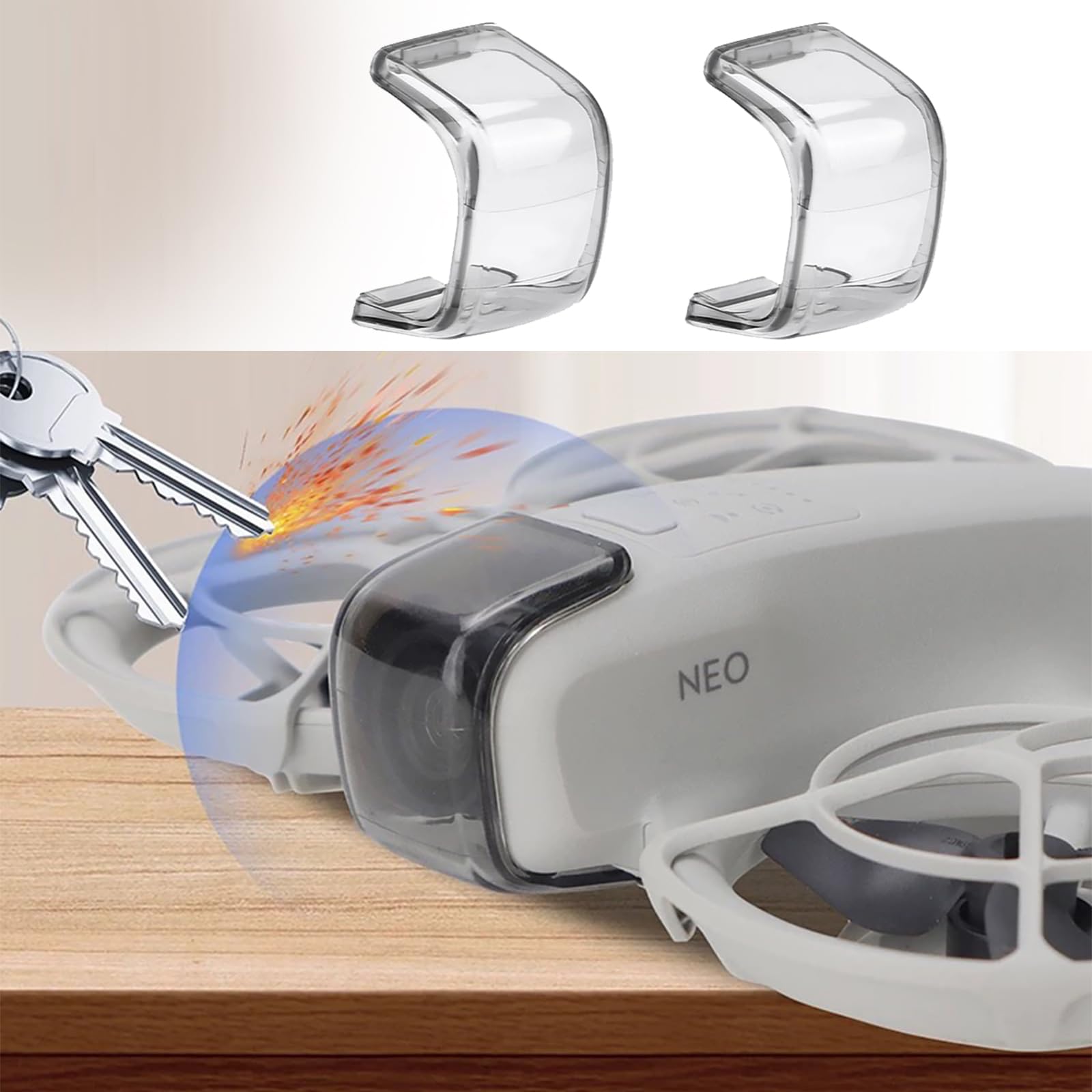 Objektivabdeckung Für DJI NEO – Kratzfester Schutz Aus PC, Transparent-schwarz, Staubdicht & Einfach Zu Montieren
