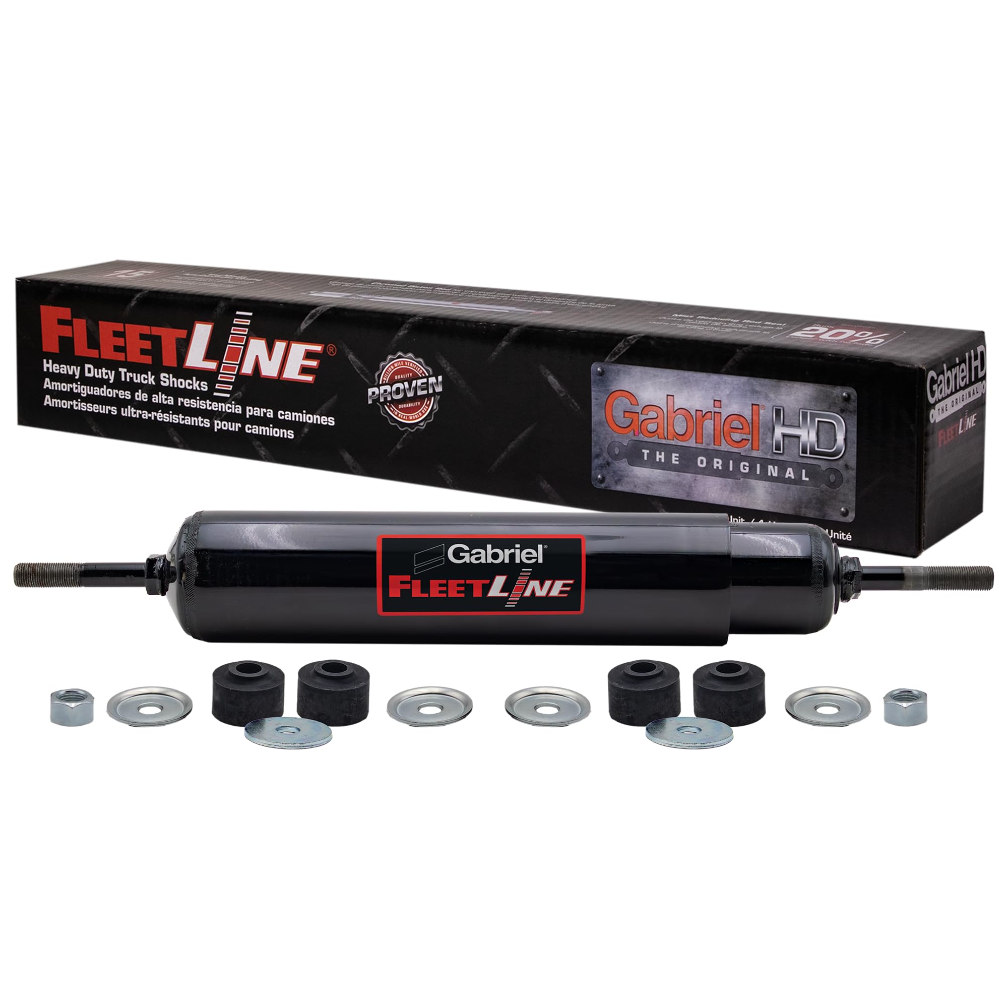 Gabriel 85727 FleetLine HD Truck Rear Shocks Fits ABC Bus; Motor Coach Industries D Series 4500 D 4505 DL3 D4505 OEM# 12L-5-114, 12-05-1179, 12-05-1244, 12-05-1262 12-05-1264 680482